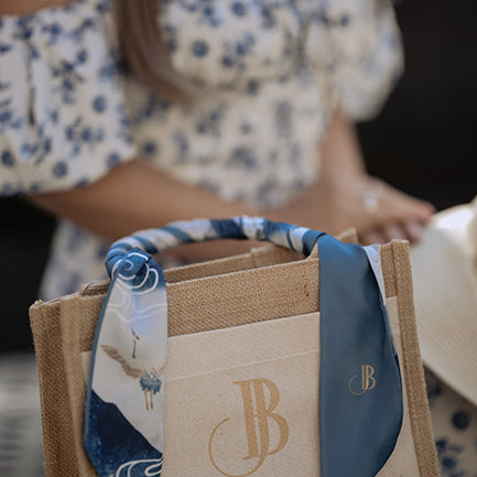 Tote Bag St. Tropez. Original Jute Tasche für Sommer. Top Seller!