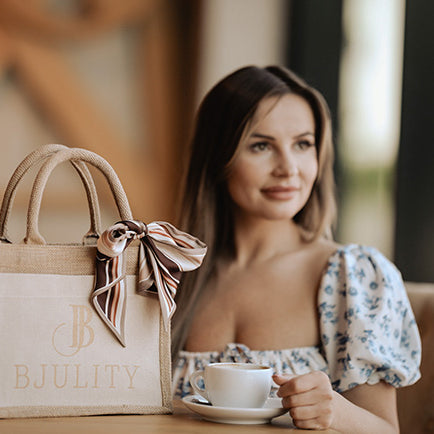 Tote Bag St. Tropez. Original Jute Tasche für Sommer. Top Seller!