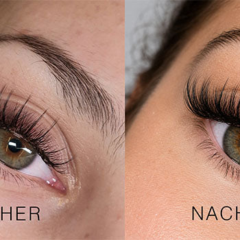 Vorher-Nachher-Vergleich Beauty-Wimpern-Fotos