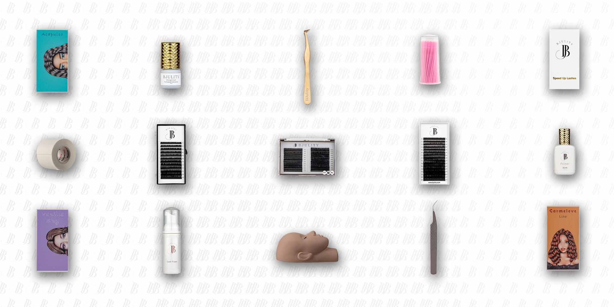 Eine Sammlung von unterschiedlichen Wimpernprodukten.