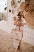 Tote Bag St. Tropez. Stylische Jute Tasche für Sommer, Strand .