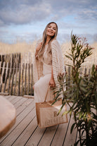 Tote Bag St. Tropez. Stylische Jute Tasche für Sommer, Strand .Gross