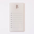 Wimpernhalter aus glas mit Millimeterangaben und Hilfslinien