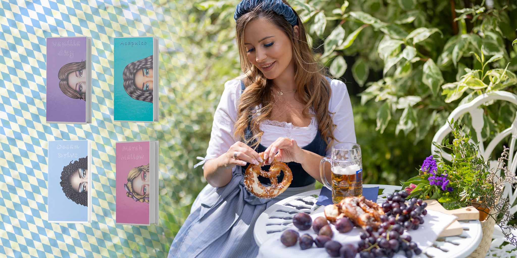Bild vom Wimpernwiesnlook 2024 - Eine spezielle Wimpernverlängerung beid er Farbwimpern, passen zum Dirndl angebracht werden. Für einen einmaligen Look für das Oktoberfest